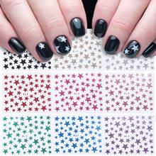 Adesivos 3d de unhas com glitter, adesivo brilhante e estrelas 3d para arte em unhas, decoração autoadesiva de manicure, pontas deslizantes para tatuagem, 2020, 1 peça 2024 - compre barato