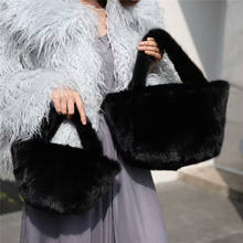 IANLAN New Deluxe Real Fur Basket Style Tote Bags Women Full-pelt Mink Fur Handbags Casual Black Shopping Bags IL00566 2024 - buy cheap