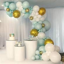DIY Balloon Arch Kit White Gold Teal Blue Latex Party Balloon Garland for Birthday Wedding Anniversary Organic Party 2024 - buy cheap
