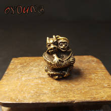 Pure Copper Zodiac Monkey Hugging Dragon Miniatures Figurines Small Desktop Ornaments Brass Keychain Pendant Decor Accessories 2024 - buy cheap