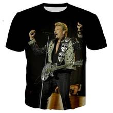 3D Printed French Johnny Hallyday t shirt Cool tshirt Men Women Casual Streetwear hip hop clothes harajuku Tops Camiseta Hombre 2024 - buy cheap