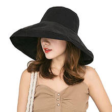 MAERSHEI Sun Hat Anti-UV Cotton Summer Hat For Women Vacation Wide Brim Beach Hat Foldable Bucket Hat large Brim Cap 2024 - buy cheap
