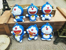 1 pcs Random Japanese Anime Doraemon Keychain Pendant PVC Key Chians Ring Action Toys figure 2024 - buy cheap