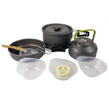Outdoor Camping Cookware Kit Camping Water Kettle Pan Pot Hiking Cookware Travelling Picnic Cooking Set for Trekking Hiking Picn 2024 - buy cheap