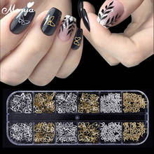 Monja 12 Grids/Box Gold Silver Butterfly Pattern Nail Art Glitter Flake Multi-shape DIY Decal Hollow Sequins Manicure Decoration 2024 - buy cheap