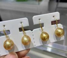 Noble joyería par AAA mar perla de oro del Sur 18K pendiente redondo pendientes accesorio 2024 - compra barato