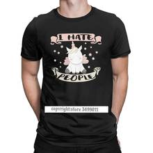 Unicorn I Hate People Men Tshirt Solitary Autism Socially Anxious Funny Tops Tees O Neck Tee Shirts Gift 2024 - buy cheap