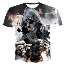 2020 Summer New Men's T-shirt 3D Skull & Poker Fashion Short-sleeved Tops Street Round Neck T-shirt Unisex Casual T-shirt 2024 - buy cheap