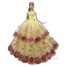 NK 1 Pcs Doll Princess Half-Pack Lace Wedding Dress Noble Evening Dress For Barbie Accessories Doll Fashion Design Best Gift 4X 2024 - buy cheap