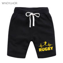Rugby Heartbeat Printed Short Pants Kids Boys Summer Fashion Shorts Girls Elastic Shorts Trousers Cool Sport Clothing 2024 - buy cheap
