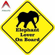 Aliauto Warning Mark Car Sticker Amusing Elephant Lover on Board Waterproof Reflective Motorcycle Decoration Parts,12cm*12cm 2024 - buy cheap