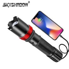 Powerful Led T6 Flashlight Powerbank Zoom Torch Usb Rechargeable Tactical Flashlight Waterproof Bicycle Light Use 18650 Battery 2024 - buy cheap