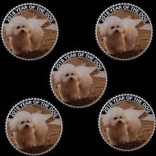 Exquisite 5 Pieces / Group of Cute Puppies Bichon Frize Silver Plated Coins Coins Collectibles Gift 2024 - buy cheap