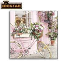 Kit de pintura completa com flores para bicicleta, rosa, diamante, faça você mesmo, ponto cruz, bordado, fronha, pintura de tela, presente, decoração para casa 2024 - compre barato