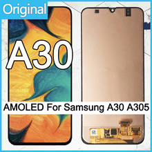 Оригинальный 6,4 ''Супер AMOLED ЖК-дисплей для SAMSUNG GALAXY A30 A305/DS A305F A305FD A305A сенсорный экран дигитайзер в сборе 2024 - купить недорого