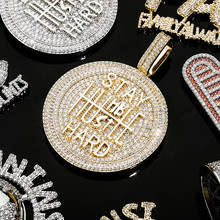 Hip Hop Micro Paved Cubic Zirconia Bling Iced Out Star Hard Round Pendants Necklace for Men Rapper Jewelry Drop Shipping 2024 - buy cheap