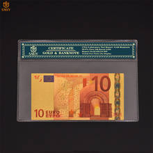 Billetes de Euro dorados, 10 euros, lámina de Color dorado, billetes de papel, Colección Patriot, regalo de recuerdo 2024 - compra barato