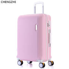 Chengzhi 20 "22" 24 "26" polegadas retro feminino rolando bagagem spinner estudantes sacos de viagem abs cabine senha mala rodas 2024 - compre barato