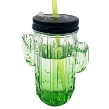 Taza de paja Simple y moderna de 450ml, vaso creativo de zumo de Cactus con asa, puede ser taza fría, taza de bebida fría de playa 2024 - compra barato