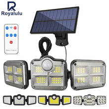 Luces solares con Control remoto para exteriores, lámpara de pared LED impermeable 171 COB 138, 3 cabezales, Sensor de movimiento para garaje y jardín 2024 - compra barato