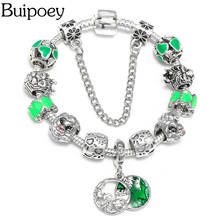 Buipoey   Charm Bracelets For Women Silver Color Bracelet  Bangle Men King of the Jungle Theme Jewelry 2024 - buy cheap