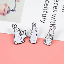 3pcs/set Funny Rabbits Brooches for Women Cartoon Evil Bunny Enamel Pins Cute Animal Jewelry Denim Jackets Collar Badge Pin Icon 2024 - buy cheap