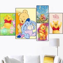 Póster de acuarela de dibujos animados de Winnie the Pooh, impresiones de arte de pared para guardería, pintura en lienzo, imágenes artísticas, Cuadro de decoración para habitación de bebés y niñas 2024 - compra barato