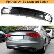 Carbon Fiber Rear Bumper Diffuser Lip Spoiler for Audi A4 B9 Standard Sedan 2013-2016 Non Sline Grey FRP Diffuser with Exhaust 2024 - buy cheap