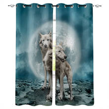 Full Moon Wolf Animal Window Interior Curtain Valance Door Room Drape for Kitchen Living Room Bedroom Decoration Curtains 2024 - buy cheap