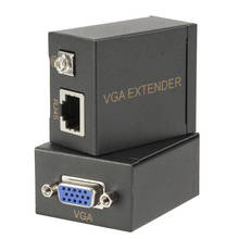 Extensor VGA de 60m, 1x1 divisor RJ45 cat5e, 6 cables ethernet, adaptador de amplificador de soporte para monitor, proyector, HDTV, PC VE60 2024 - compra barato