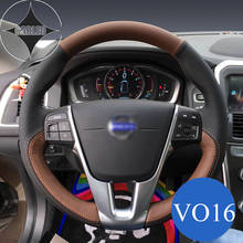 Car Steering Wheel Cover for Volvo XC60 S90 S60L XC90 S80 V60 C40 C30 Genuine Suede Leather Stitching Customized Holder 2024 - buy cheap