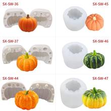 DIY 3D Silicone Mold Pumpkin Halloween Handmade Soap Candle mold pumpkin shape for fondant cake decorations 2024 - buy cheap
