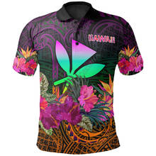 Polynesian Hawaii Kanaka Maoli Polo Summer Hibiscus 3D Printed Polo Shirt Men Women Short Sleeve Summer T-shirt 2024 - buy cheap
