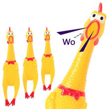 Galinha de borracha criativa e engraçada, galinha que grita, brinquedo para aívio do estresse, brinquedo para crianças, cachorros 2024 - compre barato