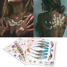 5pcs Mixed Metallic  Flash Tattoos Sticker Golden Silver Colorful Pattern Temporary Disposable Tattoo Body Art Stickers Decal 2024 - buy cheap