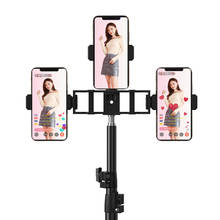 Suporte de três posições para celular, suporte de câmera multifuncional com parafuso de 3 linhas e transmissão ao vivo