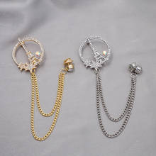 Fashion Deer Iron Tower Crystal Chain Brooch For Women Girls Classic Design Pins Badge Jewelry Shirt Accessories Gifts 2024 - buy cheap