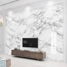 Custom Photo Wallpaper Murals Modern Abstract Art White Marble Pattern Living Room TV Background Waterproof Canvas Wall Painting 2024 - buy cheap