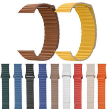 Leather loop strap For apple watch band 44mm 40mm for iWatch series 5 4 3 2 1 watchbands bracelet 42mm 38mm Wristbands 2024 - buy cheap