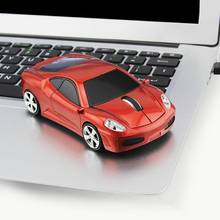 Ratón óptico inalámbrico con forma de coche deportivo para hombre, Mouse de juegos de 2,4 GHz, 1600 DPI, USB 2,0, regalo 2024 - compra barato