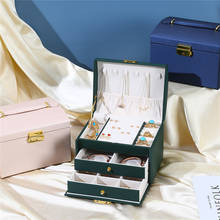 We-caixa organizadora multifuncional, três camadas, couro, joias, para presentes, colar, brinco, anel, caixa organizadora de maquiagem 2024 - compre barato