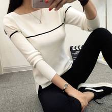 OHCLOTHING 2021 Autumn Winter long sleeved shirt collar Pullover Sweater Korean female thin Knit High Elastic Jumper Tops 2024 - buy cheap