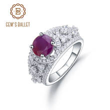 GEM'S BALLET 925 Sterling Silver Gemstone Ring Natural Ruby Topaz Birthstone Halo Engagement Rings For Women Fine Jewelry 2022 - купить недорого