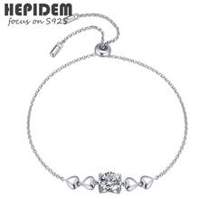 HEPIDEM 100% realmente 0.5ct d moissanite 925 prata esterlina pulseiras de diamante teste passado jóias feminino fino presente h170 2024 - compre barato