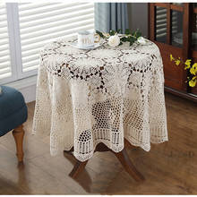 Top Luxury table cover Nordic pastoral lace tablecloth crochet round tablecloths Dining napkins christmas table cloth decorative 2024 - compre barato