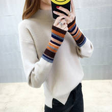 2021 Real Pullover Sleeve Turtleneck Sweater Knitting Render Unlined Upper Garment Female Qiu Dong Outfit New Relaxed Joker 2024 - buy cheap