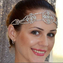2021 Luxury Crystal Royal Queen Zircon Headband Head Chain Jewelry Bridal Wedding Gift Bling Rhinestone Forehead Chain Headpiece 2024 - buy cheap