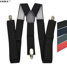Men Dots Suspenders Large Size 3.5 Width Y-Back Suspender for Wedding Elastic Adjustable  Braces 3 Clips On 2024 - buy cheap