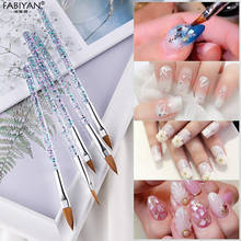 Mixed Size Nail Art Crystal Pen Acrylic Flower UV Gel Carving Brush Manicure Salon DIY Tips Drawing Dotting Tools 2024 - buy cheap