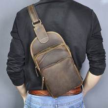 Мужская нагрудная сумка Le'aokuu, винтажная сумка через плечо, 9977-d 2024 - купить недорого